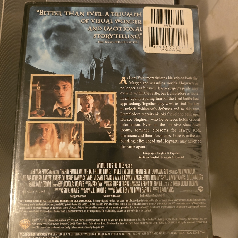 Unopened Harry Potter and the Half-Blood Prince DVD - Picture 2 of 3